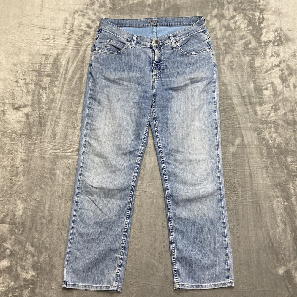 Riders By Lee Classic Fit Straight Jeans Womens Sz 12P Petite Light Blue Denim